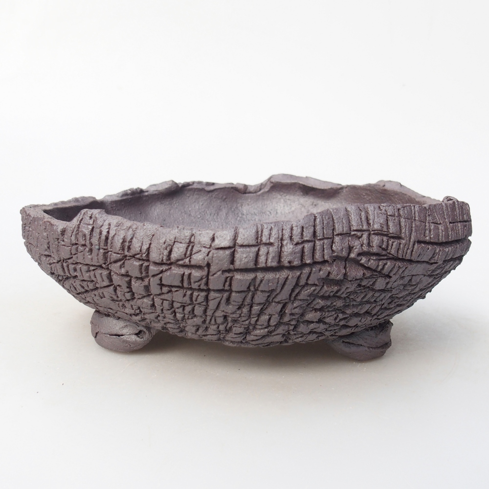 Keramická bonsajová miska 17 x 16 x 6 cm, farba kovu