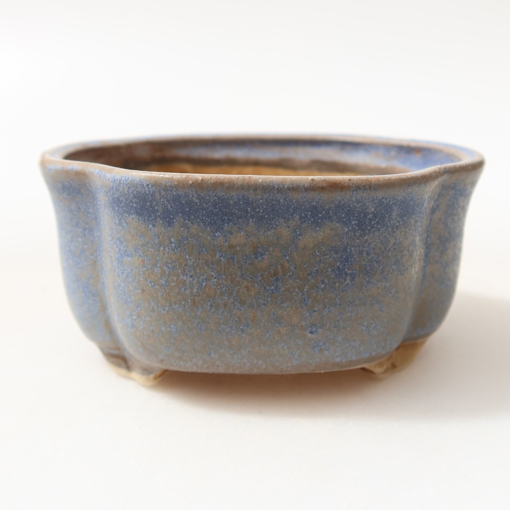 Keramická miska na bonsaje 8 x 7,5 x 3,5 cm, farba modrá