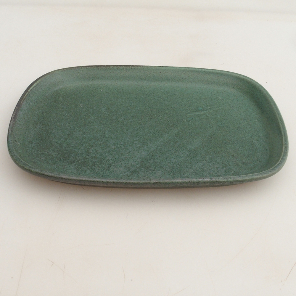 Keramická podmiska H06 - 20,5 x 14,5 x 1,5 cm - zelená