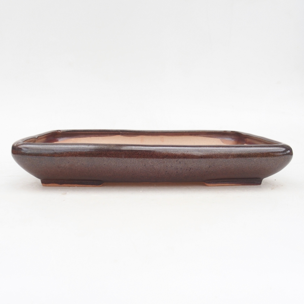 Keramická miska na bonsaje 24 x 17,5 x 4 cm, hnedá
