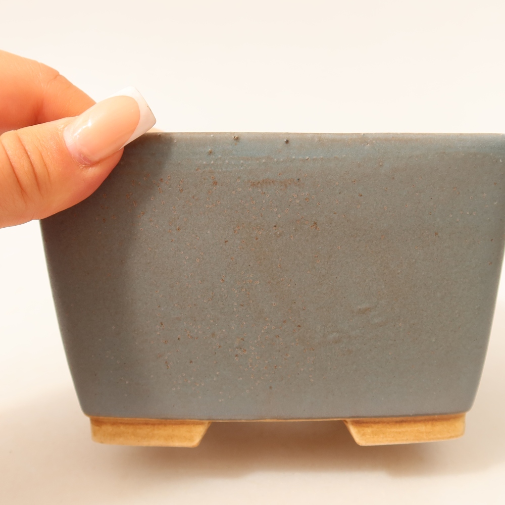 Keramická miska na bonsaje 13 x 13 x 8 cm, farba modrá