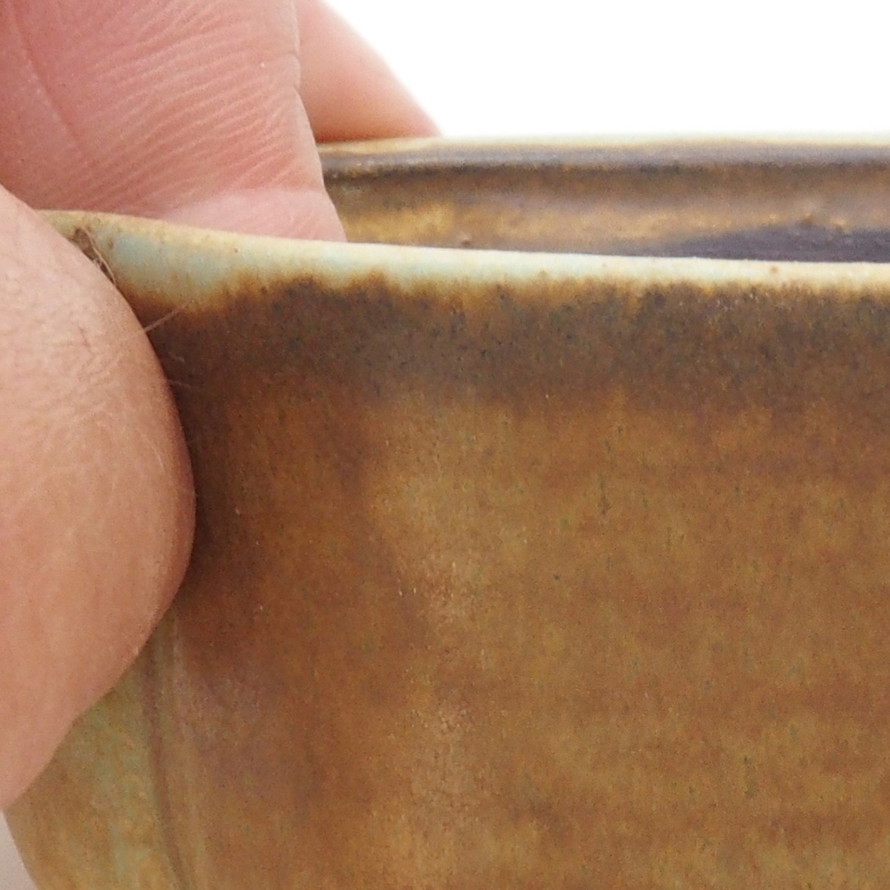 Keramická bonsai miska 7,5 x 7 x 3,5 cm, farba hnedá