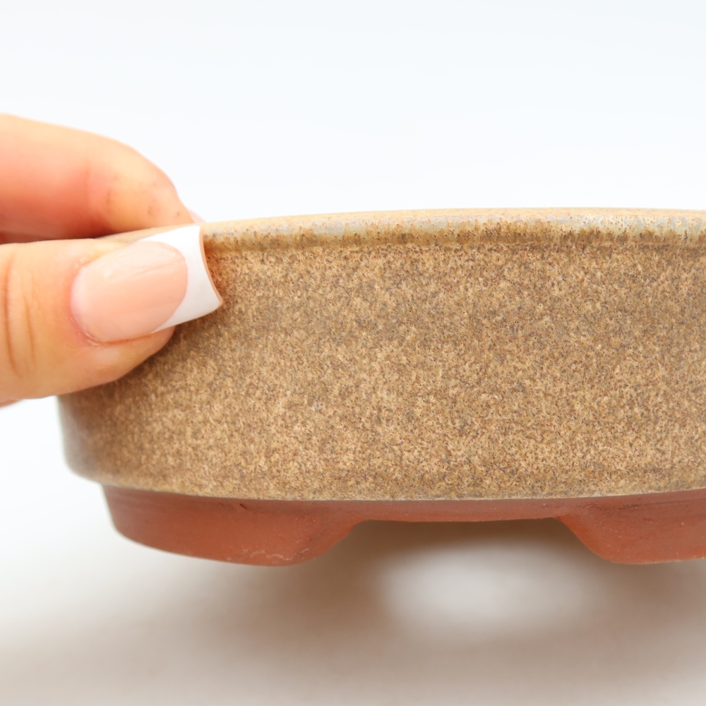 Keramická miska na bonsaje 15,5 x 15,5 x 4,5 cm, farba hnedá