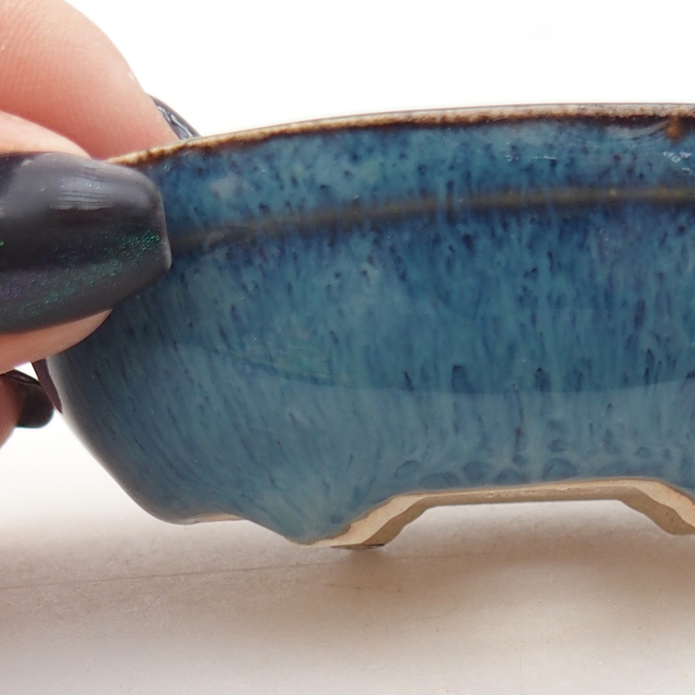 Mini bonsajová miska 7,5 x 5 x 2,5 cm, farba modrá