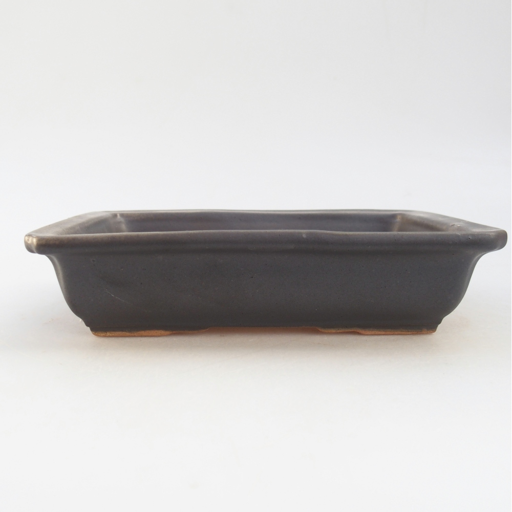 Keramická bonsajová miska 18 x 13,5 x 4 cm, farba kovu