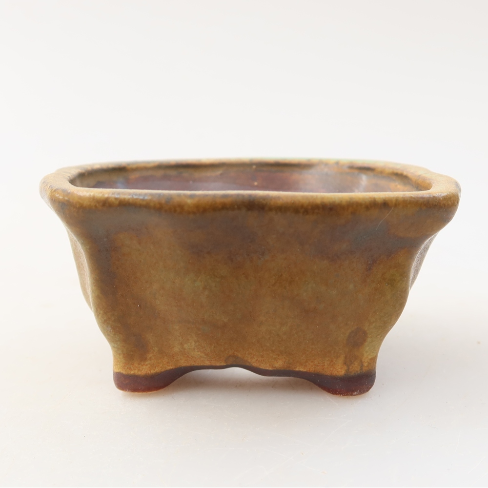 Keramická miska na bonsai 7,5 x 7 x 3,5 cm, farba zelená