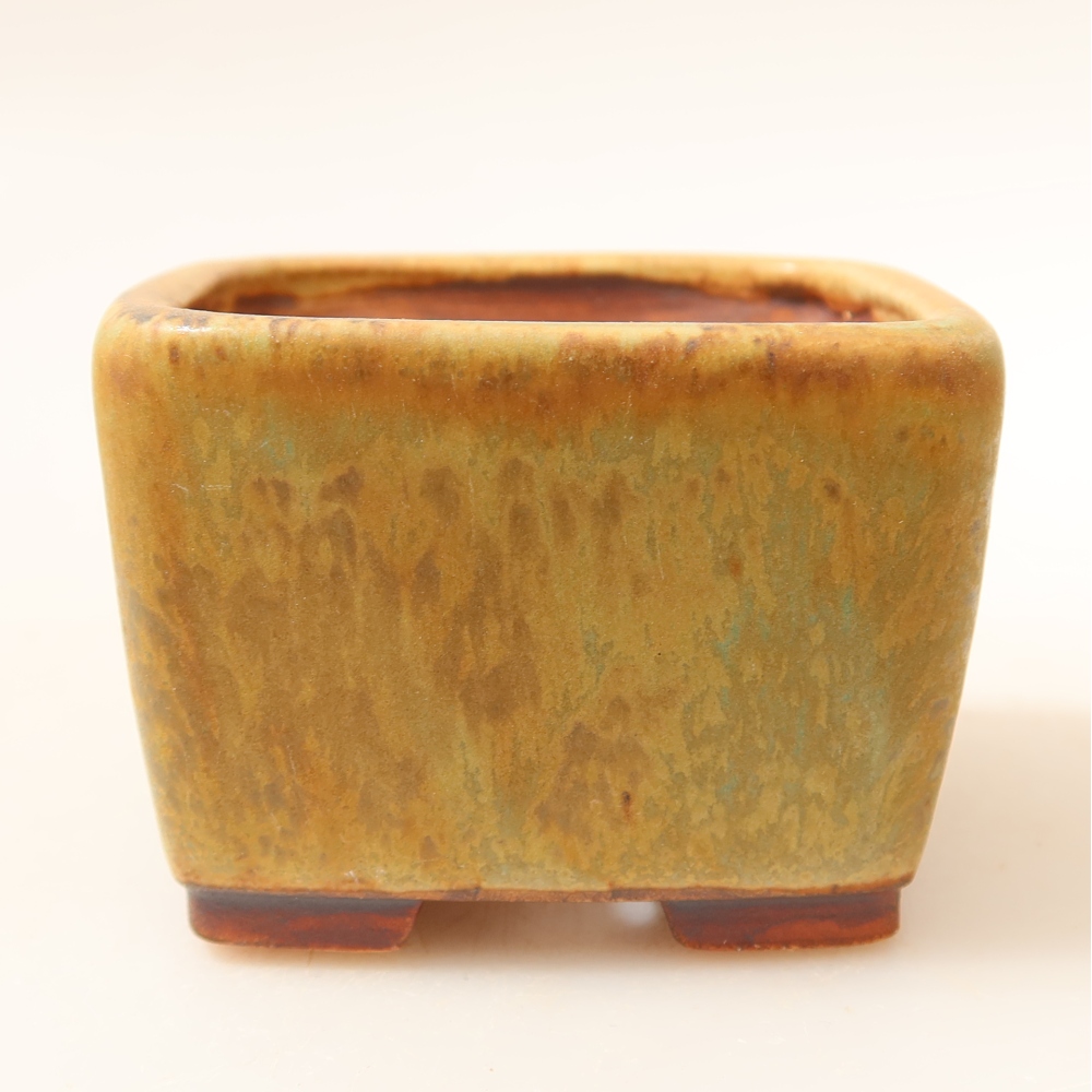 Keramická miska na bonsai 6,5 x 6,5 x 4,5 cm, farba zelená