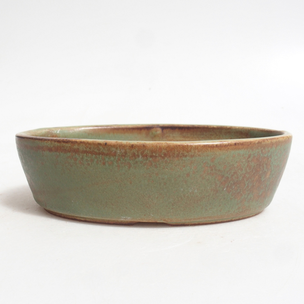 Keramická bonsai miska 15 x 9,5 x 4 cm, farba  zelená
