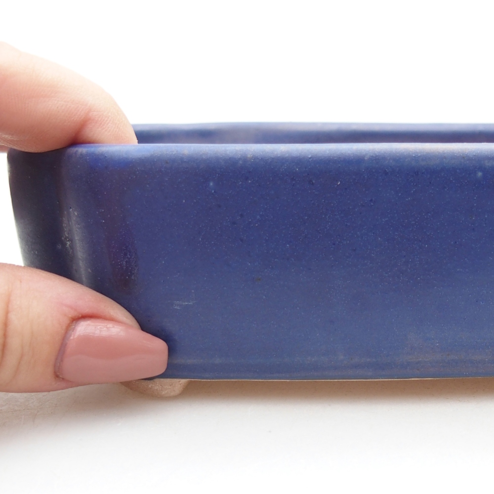 Keramická miska na bonsaje 15,5 x 11,5 x 4 cm, farba modrá