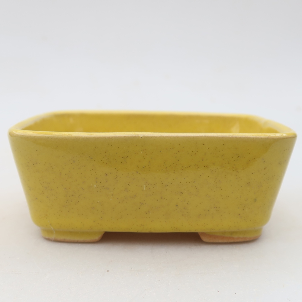 Keramická miska na bonsaje 10,5 x 8,5 x 4 cm, farba žltá