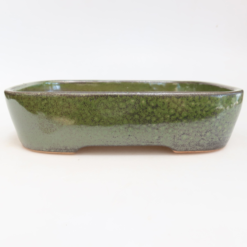 Keramická bonsajová miska 23 x 18 x 5,5 cm, zelená