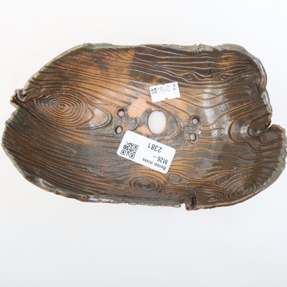 Keramická škrupina  16,5 x 11 x 6 cm, farba hnedozelená