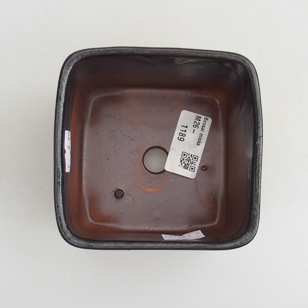 Keramická miska na bonsaje 10 x 10 x 8 cm, zelená