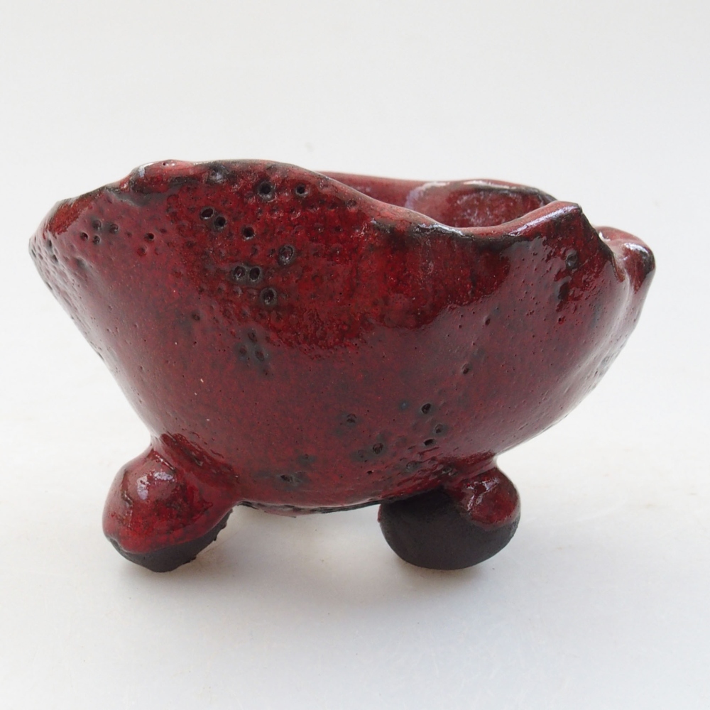Keramická Škrupina 8 x 8 x 6 cm , farba červená