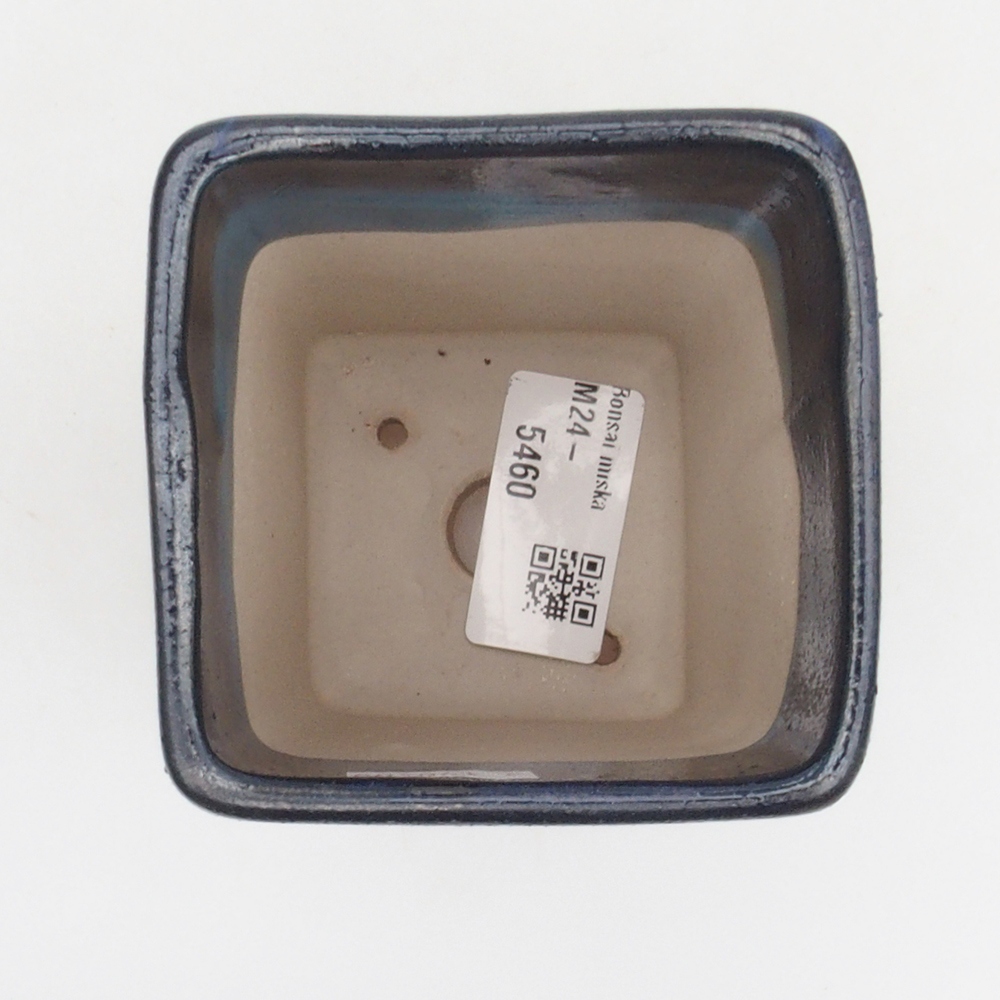 Keramická bonsai miska 8 x 8 x 10,5 cm, farba modra