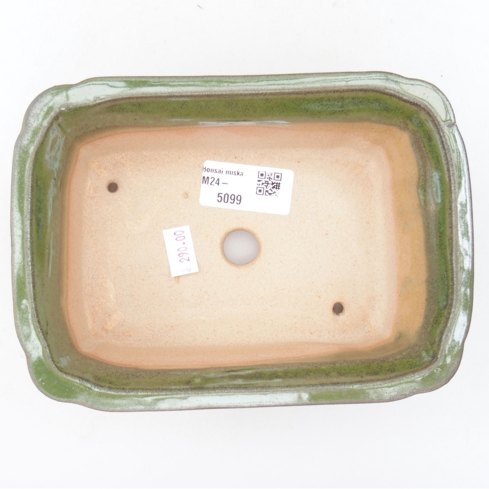 Keramická bonsai miska 17,5 x 12,5 x 6 cm, farba zelená