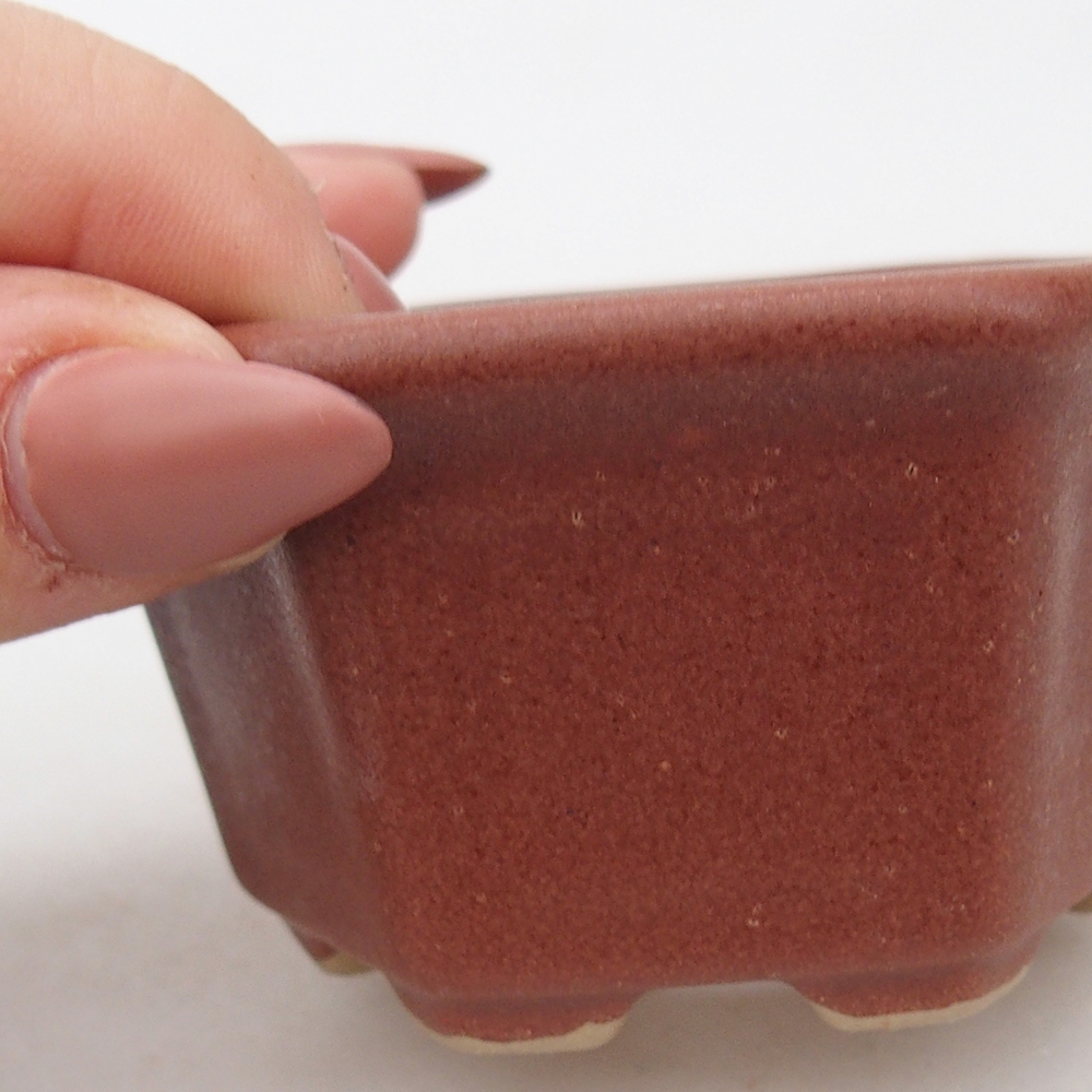 Keramická miska na bonsaje 7,5 x 7 x 4 cm, hnedá
