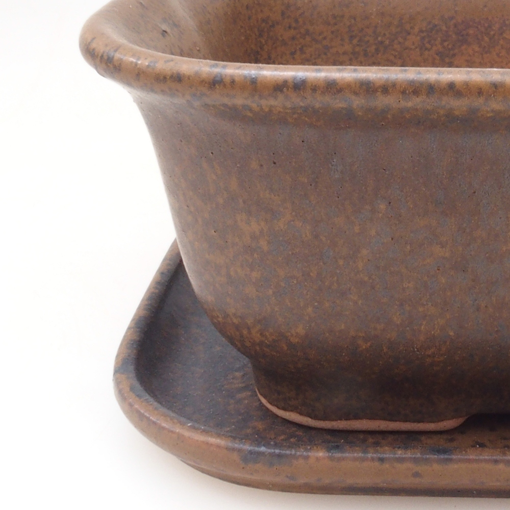 Bonsai miska + podmiska H01 - 12x9x5 cm