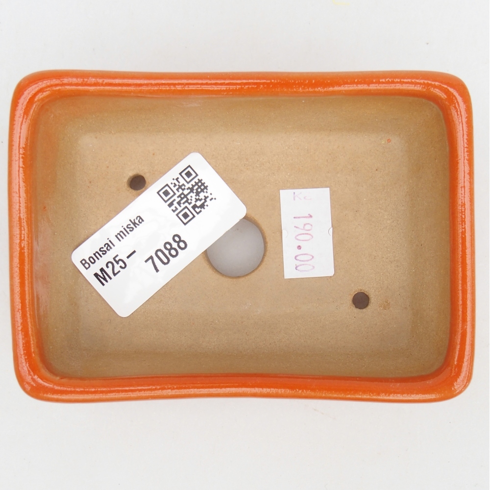 Keramická miska na bonsaje 10 x 7 x 3 cm, oranžová