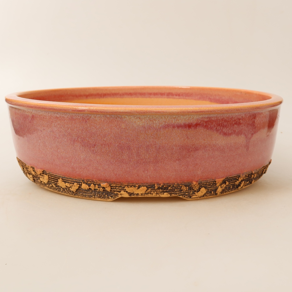Keramická miska na bonsaje 27,5 x 27,5 x 7,5 cm, farba ružová