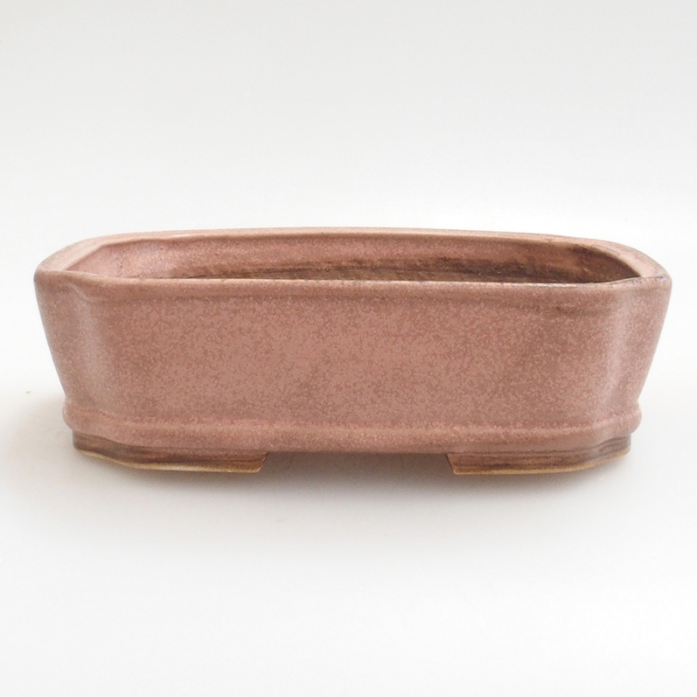 Keramická bonsai miska 17 x 14 x 4,5 cm, farba ružová