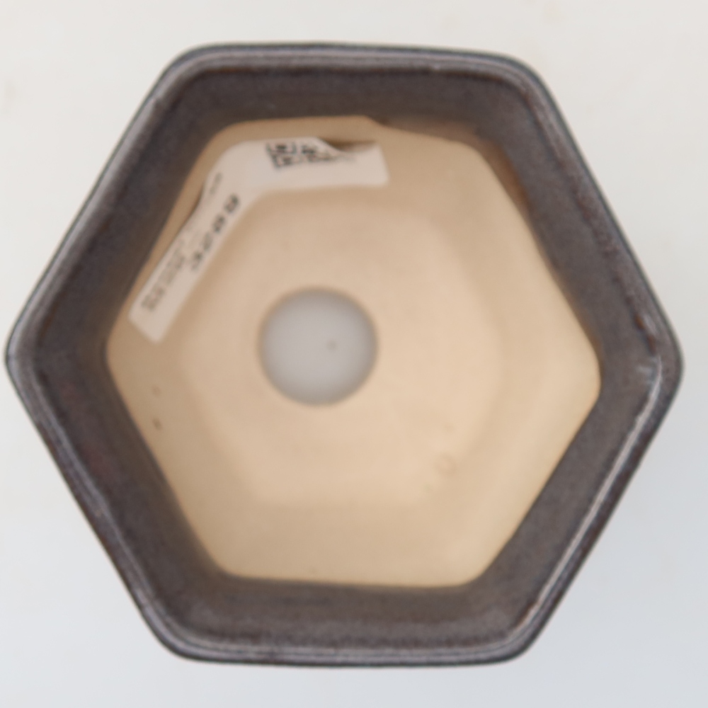 Keramická miska na bonsaje 7 x 6,5 x 5 cm, farba sivá