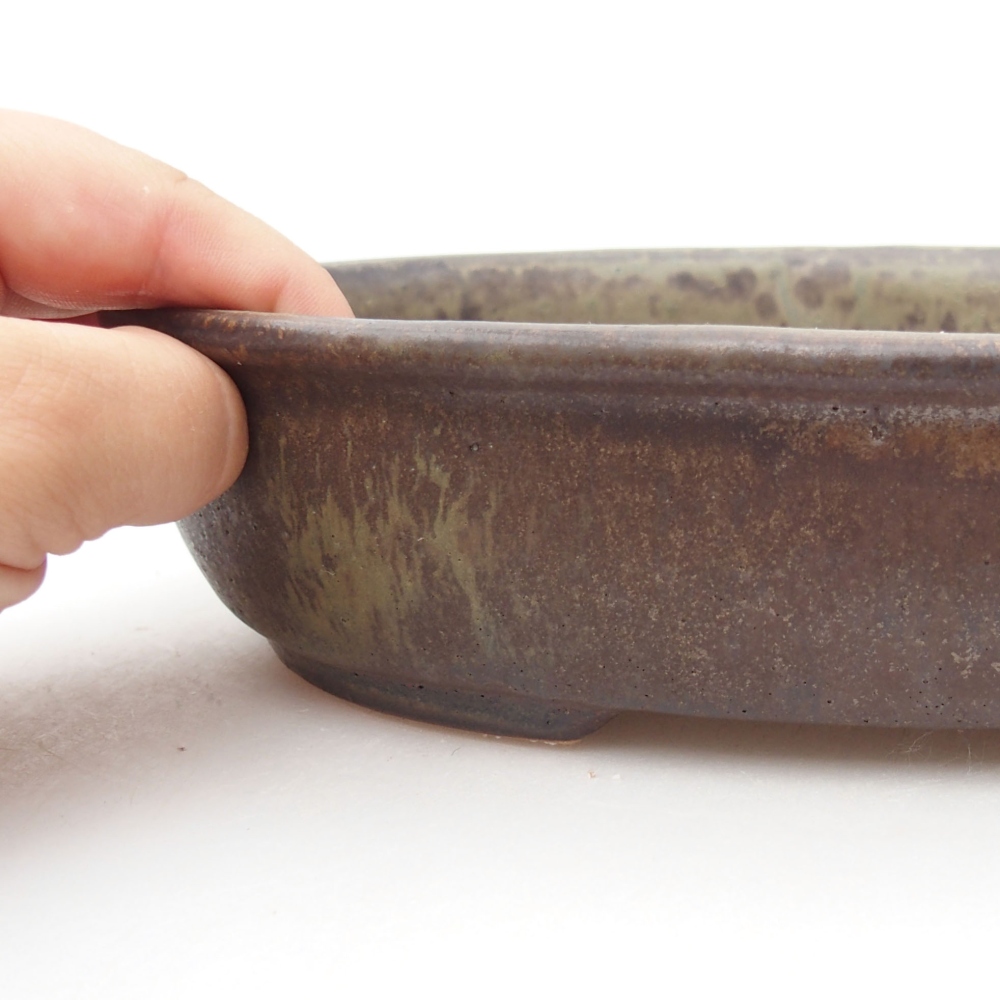 Keramická bonsai miska 22 x 17 x 5 cm, farba hnedá