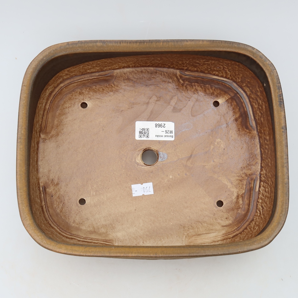 Keramická miska na bonsaje 24,5 x 20,5 x 6,5 cm, farba hnedá