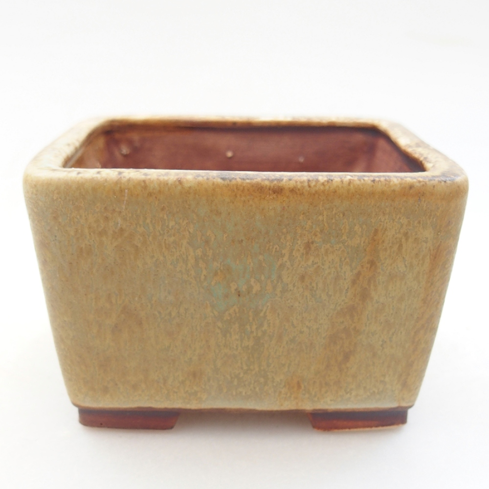 Keramická bonsai miska 8,5 x 8,5 x 5,5 cm, farba zelená
