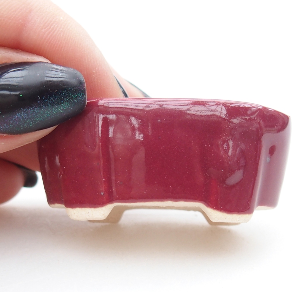 Mini bonsajová miska 4,5 x 2,5 x 2 cm, farba bordová