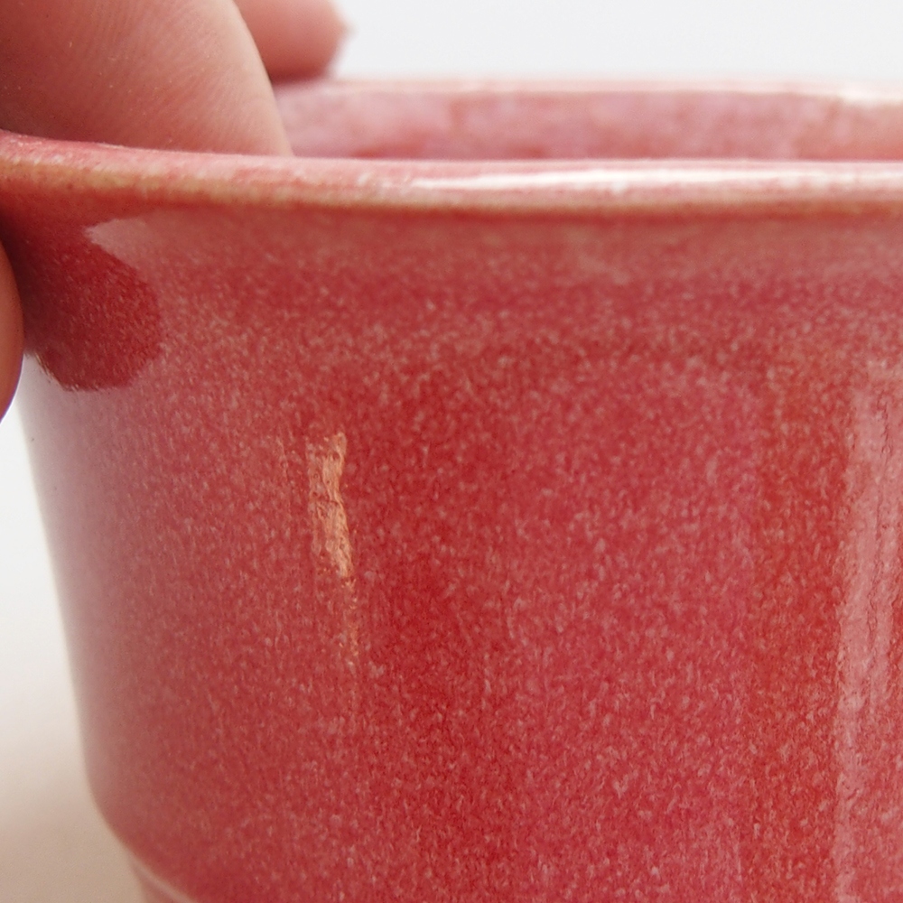 Keramická miska na bonsaje 9 x 9 x 5 cm, farba červená