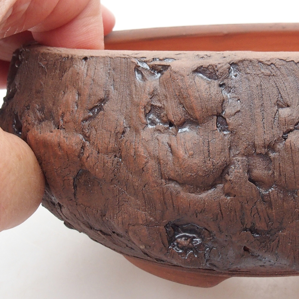 Keramická bonsai miska 15 x 15 x 6 cm, farba hnedá