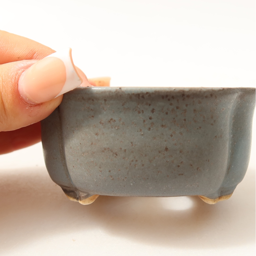 Keramická miska na bonsaje 8 x 7,5 x 3,5 cm, farba modrá