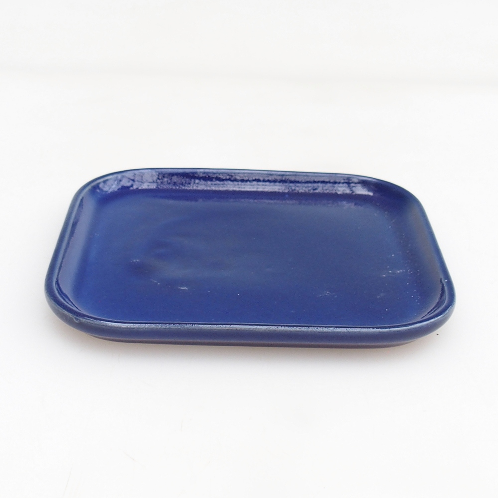 Keramický tanier H38 - 12,5 x 10,5 x 1 cm - modrý