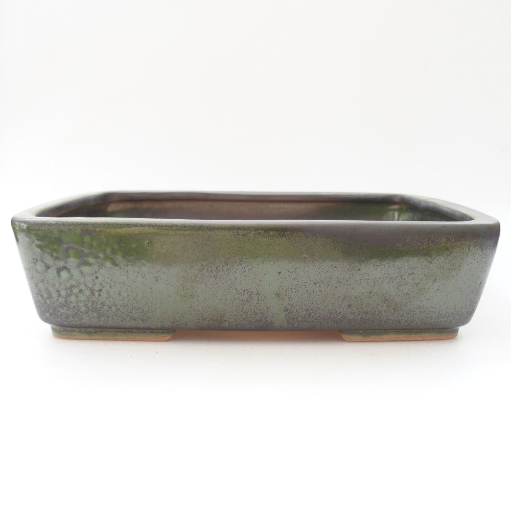 Keramická bonsai miska 26,5 x 20,5 x 6,5 cm, farba zelená