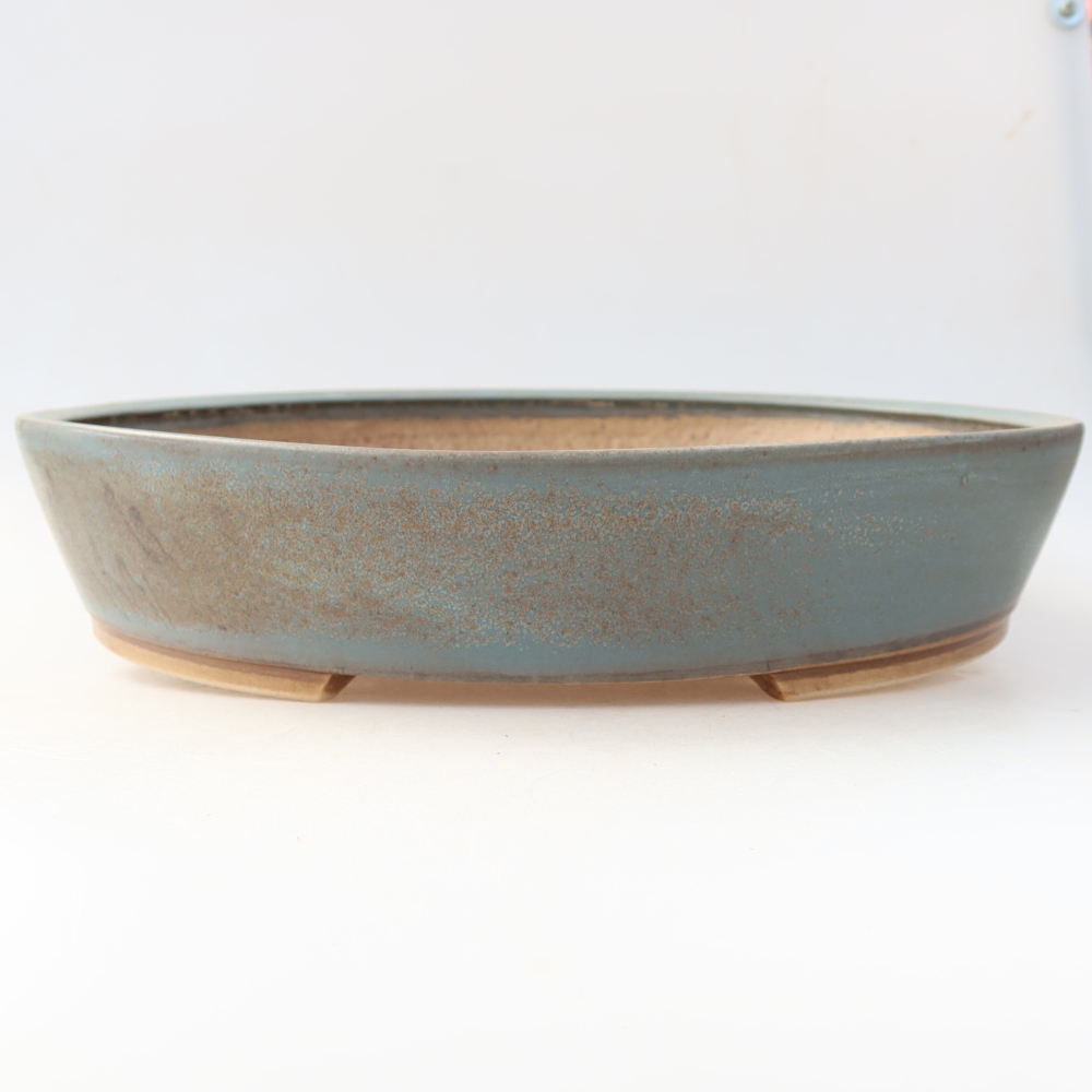 Keramická miska na bonsaje 32 x 27,5 x 6,5 cm, farba modrá