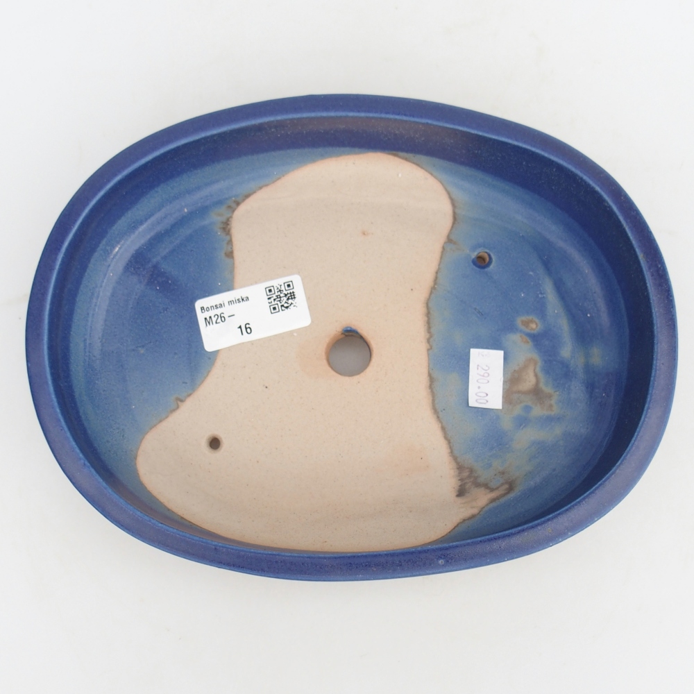 Keramická miska na bonsaje 22,5 x 17 x 4,5 cm, farba modrá
