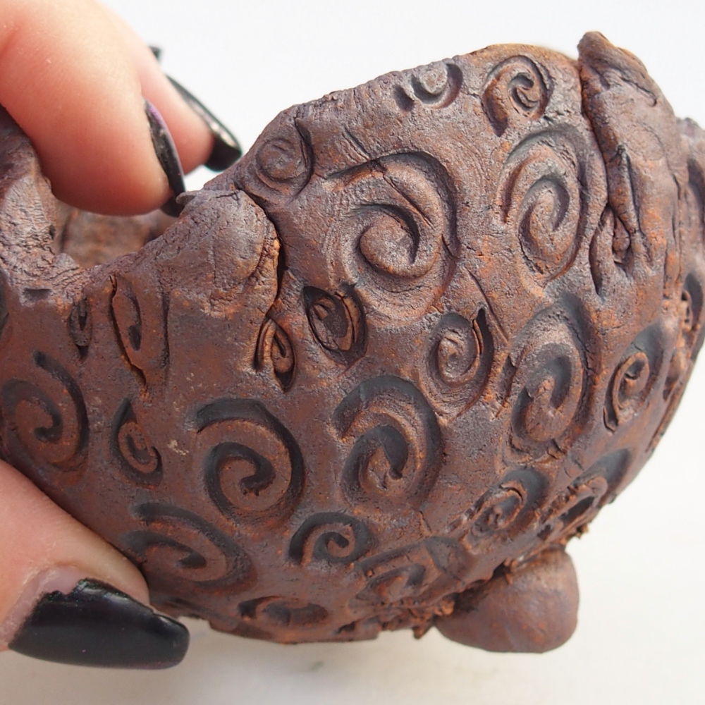 Keramická mušľa 8 x 7,5 x 7 cm , farba hnedá