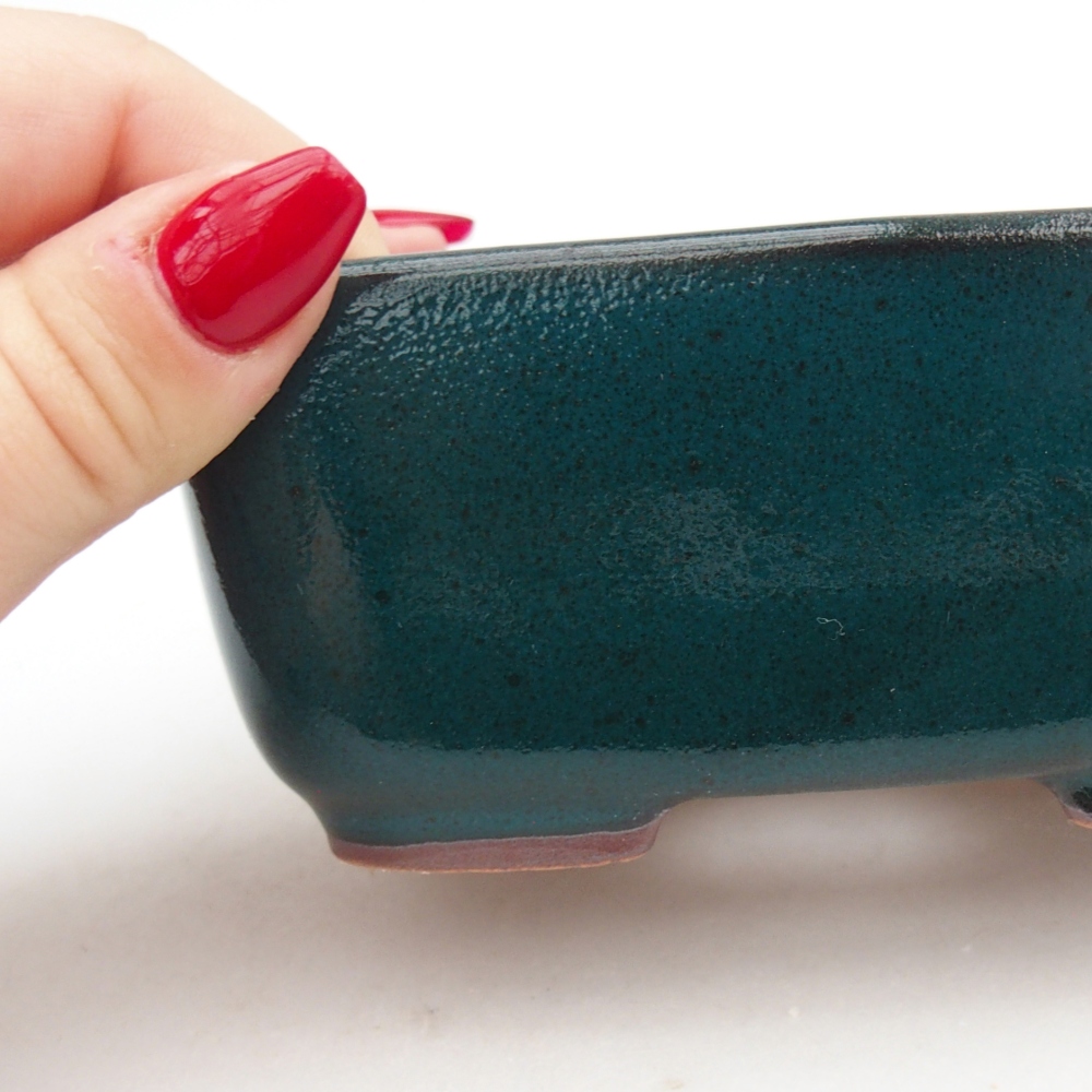 Keramická miska na bonsaje 12,5 x 10 x 5 cm, zelená