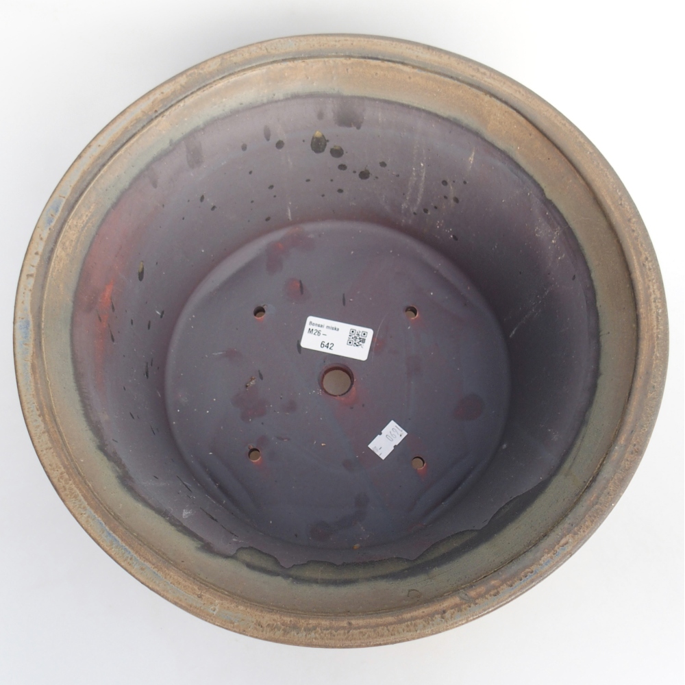 Keramická miska na bonsaje 31,5 x 31,5 x 14 cm, hnedá