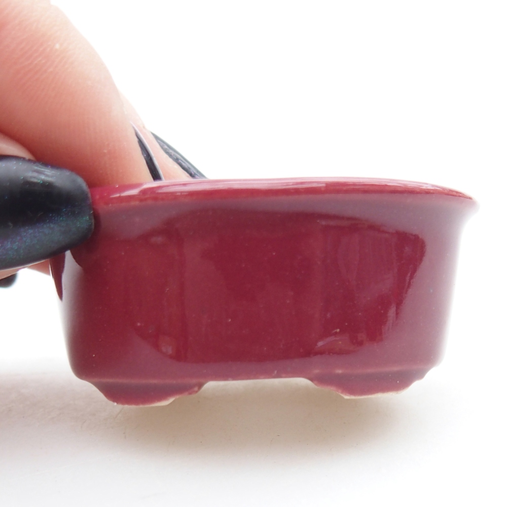 Mini bonsajová miska 4,5 x 4 x 2 cm, bordová