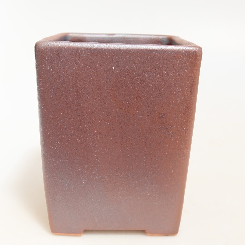 Keramická miska na bonsaje 8 x 8 x 10 cm, farba: kovová