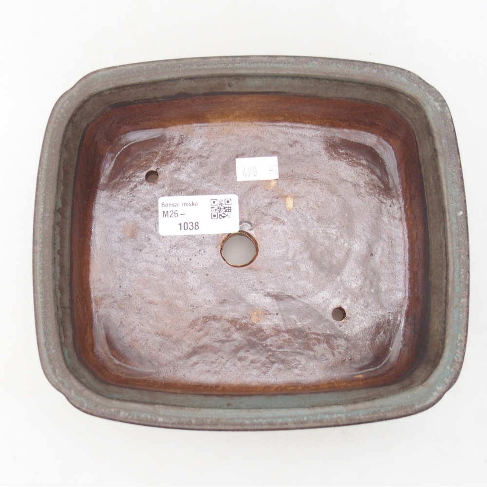 Keramická miska na bonsaje 19 x 17 x 6 cm, farba modrá