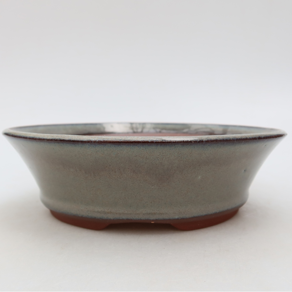 Keramická miska na bonsaje 17,5 x 17,5 x 5 cm, sivá