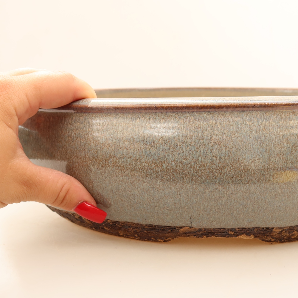 Keramická miska na bonsaje 35 x 35 x 9,5 cm, farba sivá – IBA OSOBNÝ ODBER alebo preprava na palete