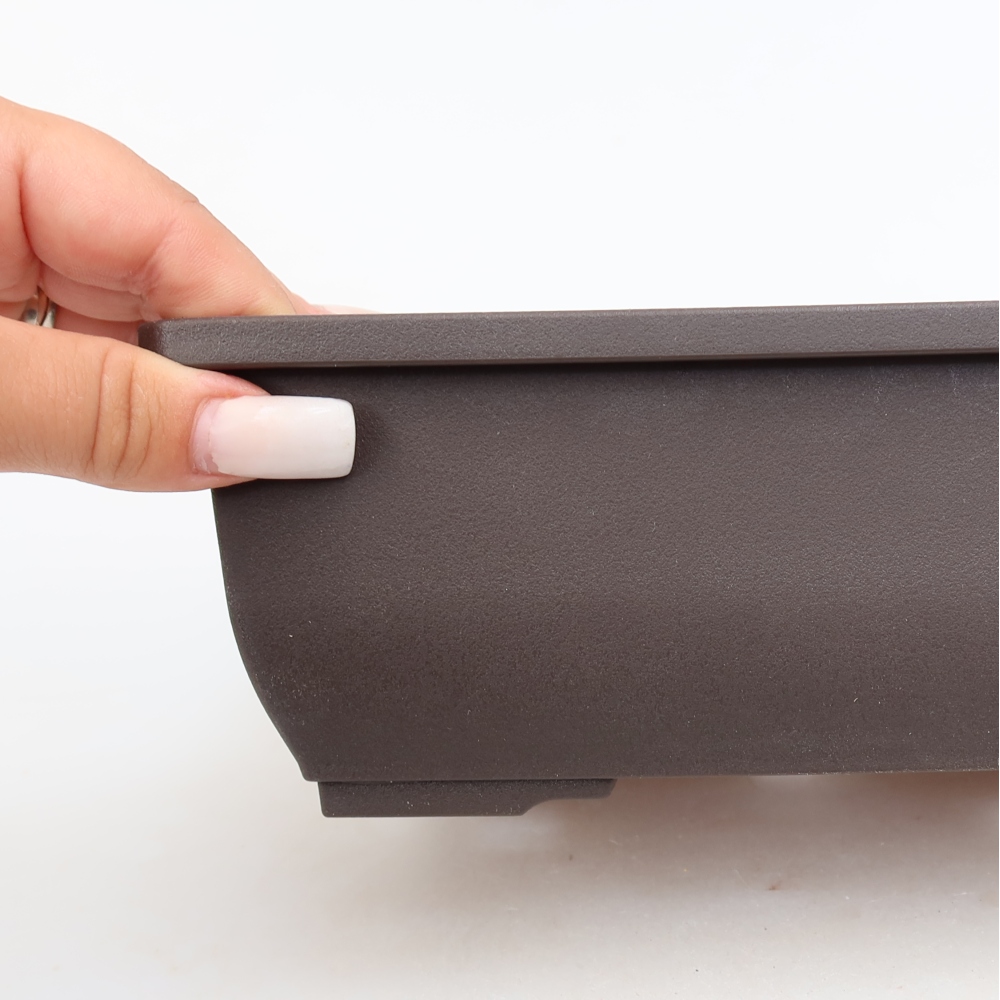 Plastová miska na bonsaje MP-2vacl, hnedá – 20 × 14,5 × 7,5 cm