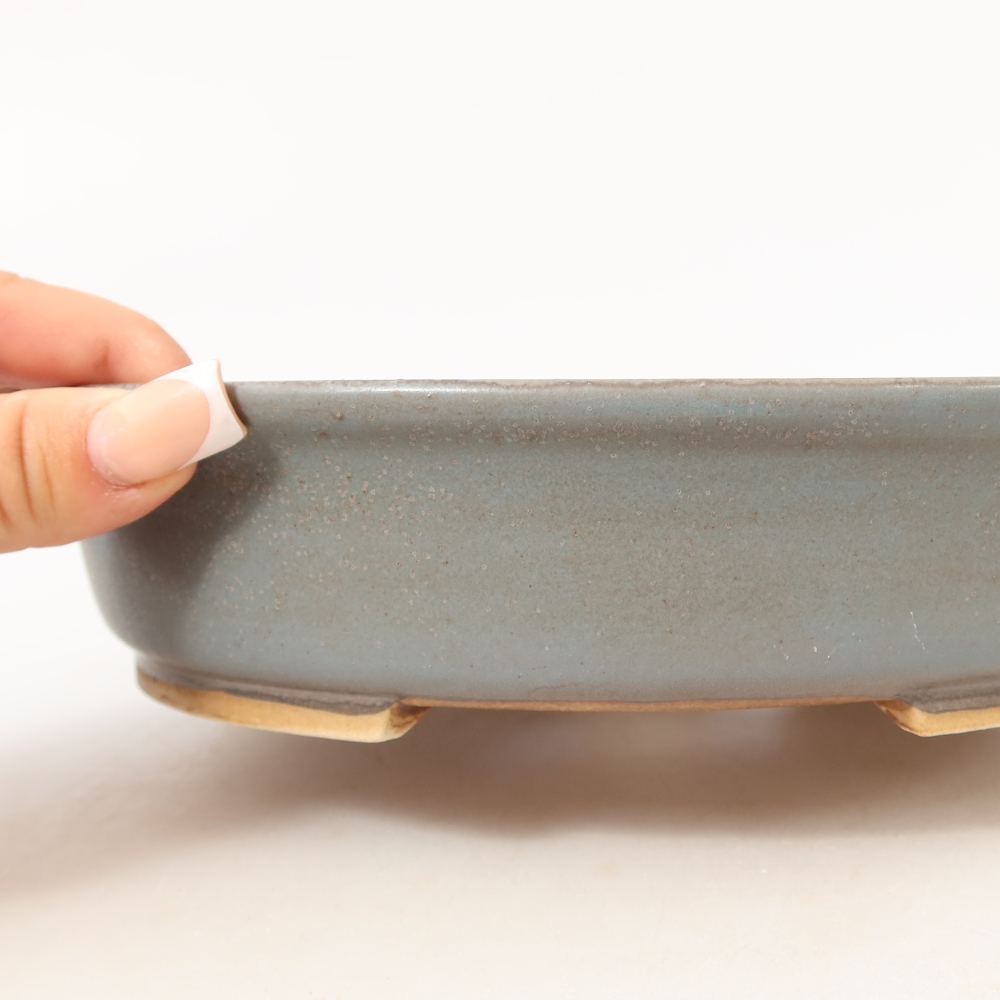 Keramická miska na bonsai 21 x 19 x 5 cm, farba modrá