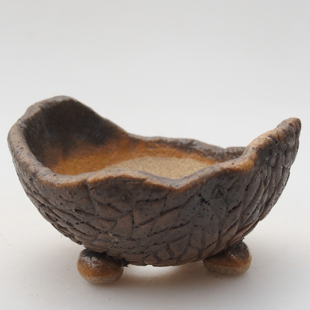 Keramická mušľa 8,5 x 8,5 x 7 cm , farba hnedá