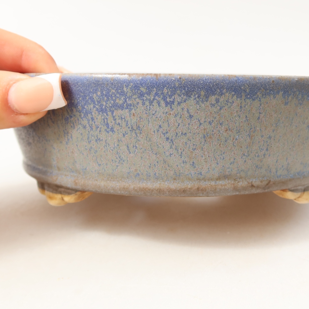 Keramická miska na bonsai 15,5 x 15,5 x 5 cm, farba modrá