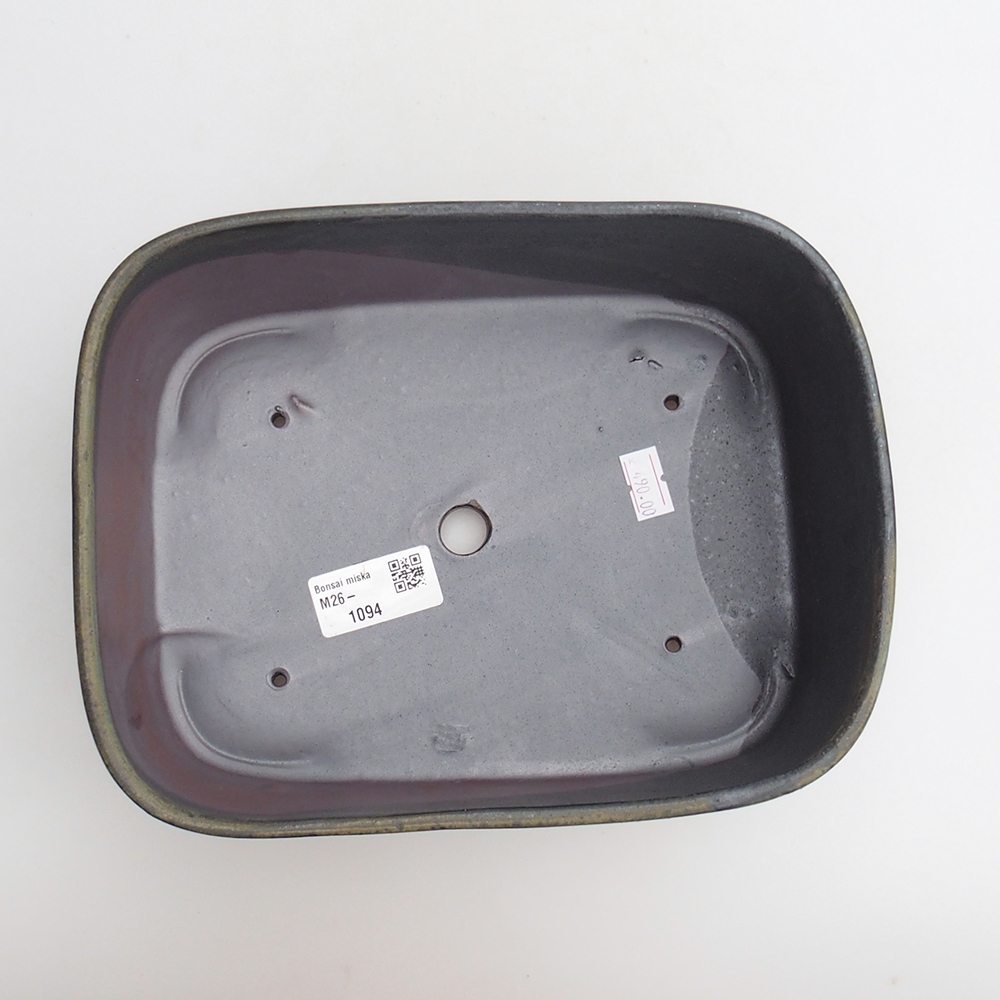 Keramická bonsajová miska 23 x 18 x 7,5 cm, zelená